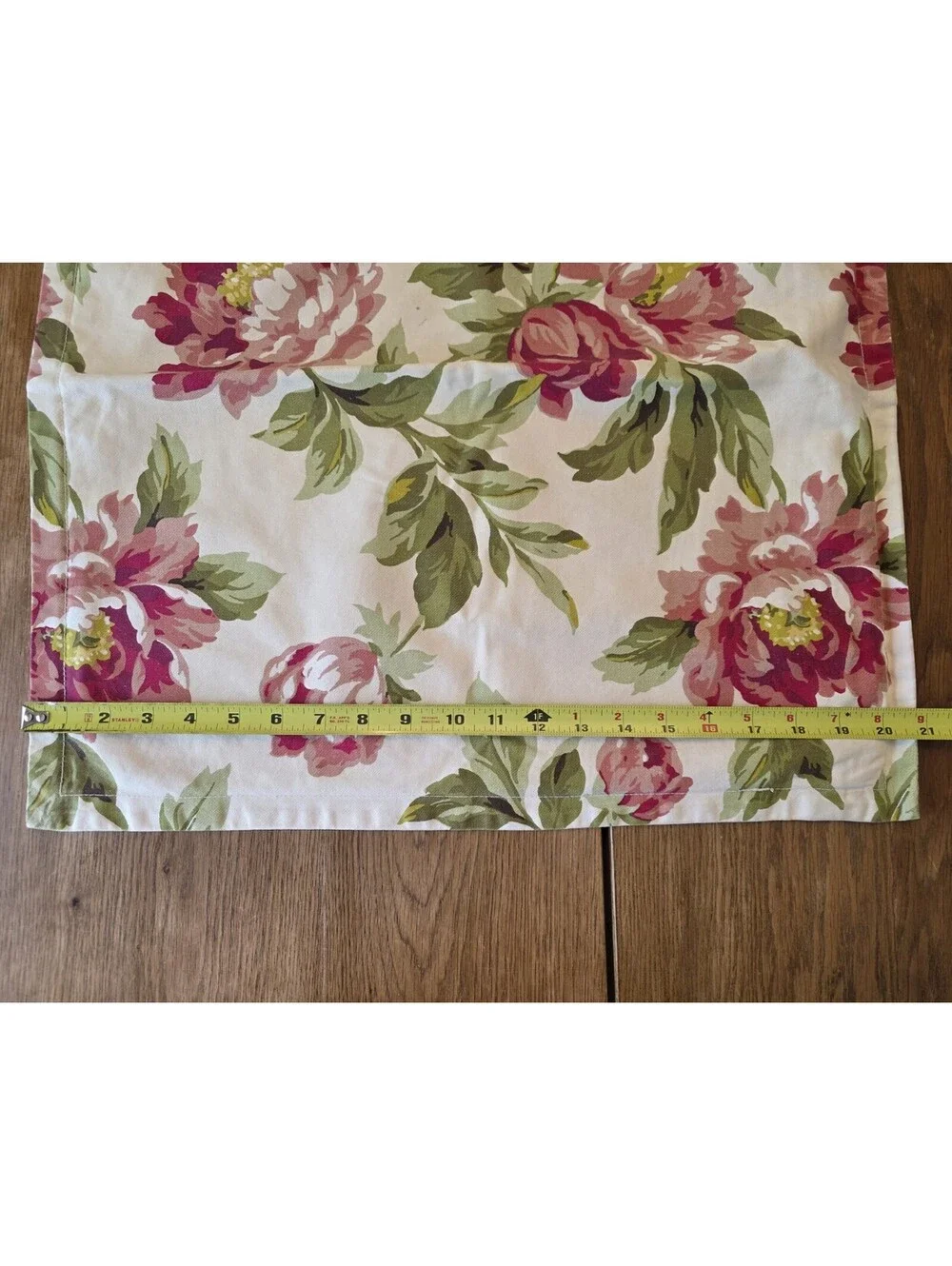 Pottery Barn Pink Peony Floral Throw Pillow 20” Sq Cotton Cottagecore